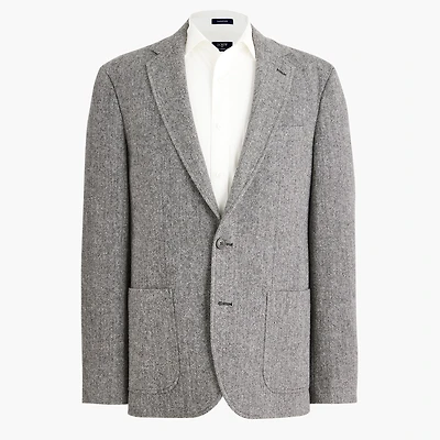 Wool-blend herringbone blazer