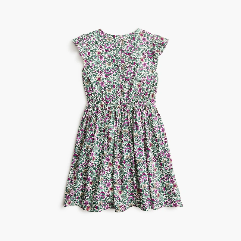 Girls' floral bow-front dress
