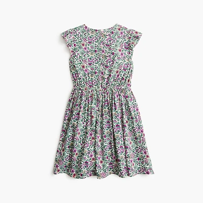 Girls' floral bow-front dress