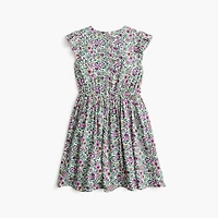 Girls' floral bow-front dress