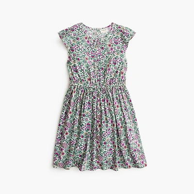 Girls' floral bow-front dress