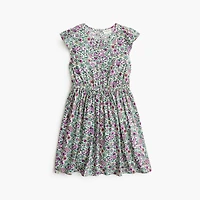 Girls' floral bow-front dress