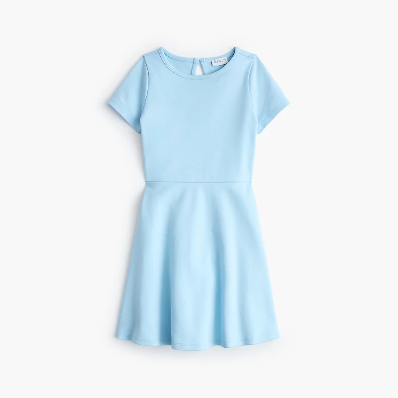 Girls' short-sleeve ponte uniform dress