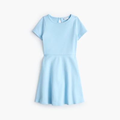 Girls' short-sleeve ponte uniform dress