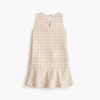 Girls' shimmer houndstooth button-front dress