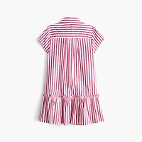 Girls' striped drop-waist shirt-dress