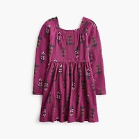 Girls' floral crinkle knit smocked dress