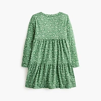 Girls' floral tiered knit dress