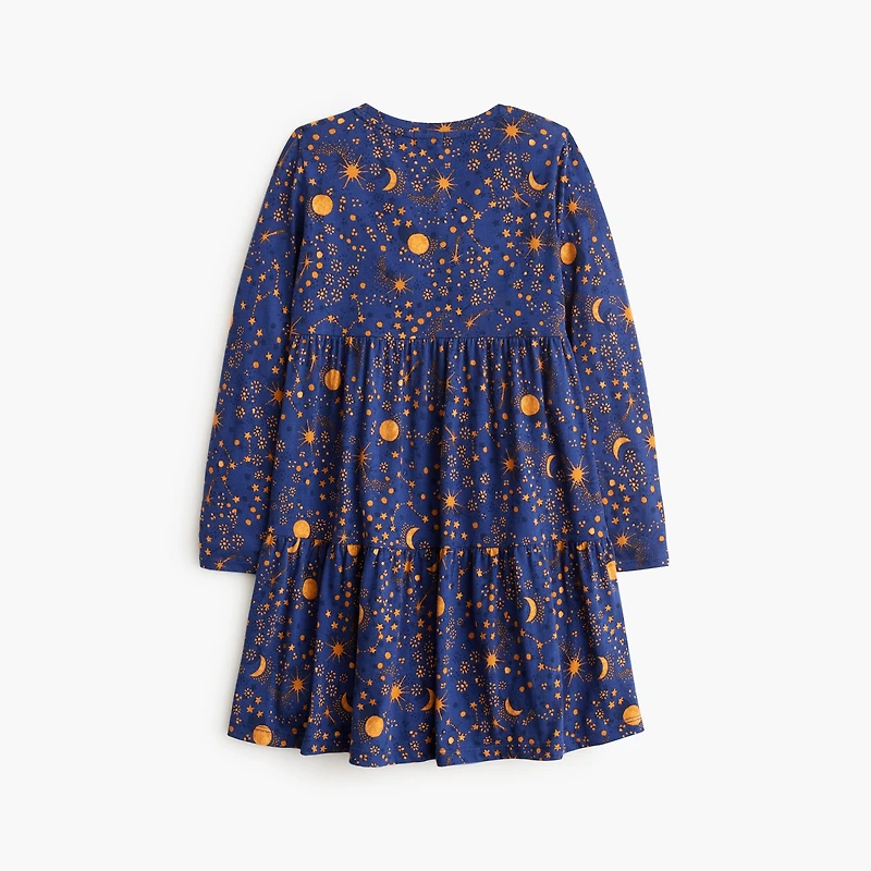 Girls' knit constellations tiered dress