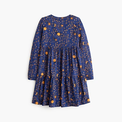 Girls' knit constellations tiered dress