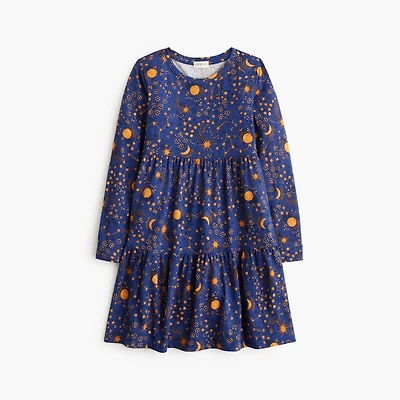 Girls' knit constellations tiered dress