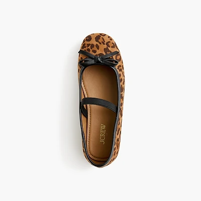 Girls' leopard ballet flats