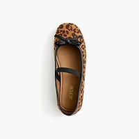Girls' leopard ballet flats