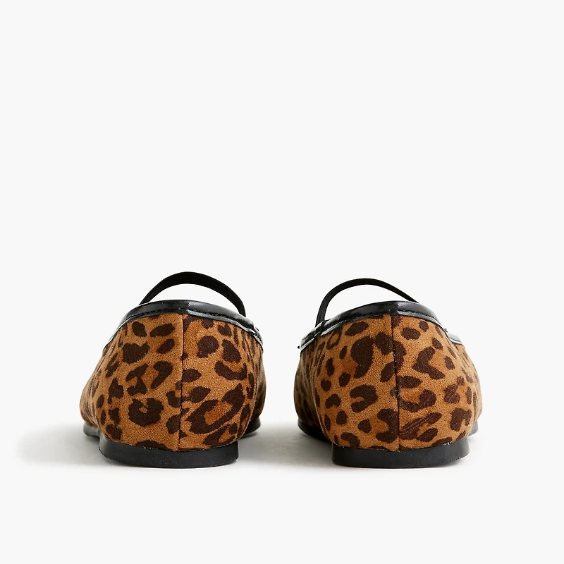 Girls' leopard ballet flats