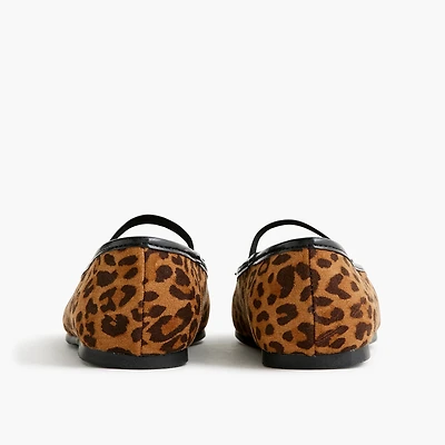 Girls' leopard ballet flats