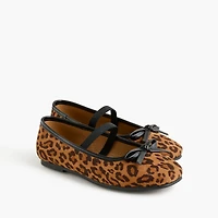 Girls' leopard ballet flats