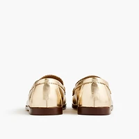 Girls' gold heart loafers