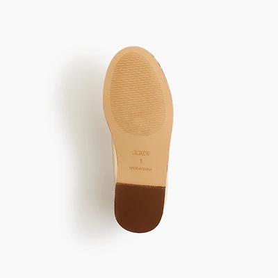 Girls' gold heart loafers