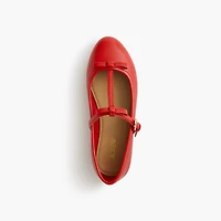 Girls' bow T-strap Mary Jane flats