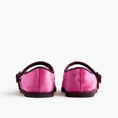 Girls' velvet Mary Jane flats