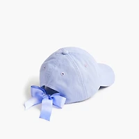 Girls' satin bow-back hat