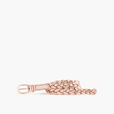 Girls' rose gold braided belt