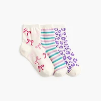 Girls' bows socks pack-of-three