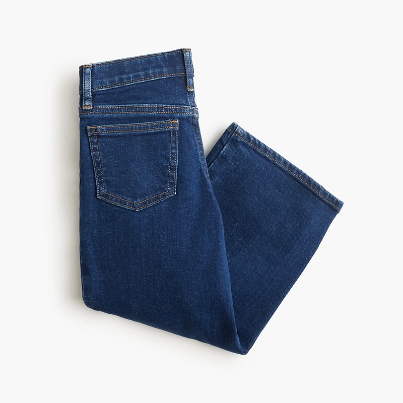 Girls' flower-button wide-leg jean