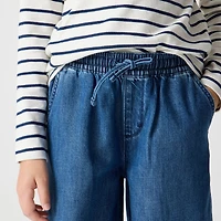 Girls' wide-leg drawstring jean
