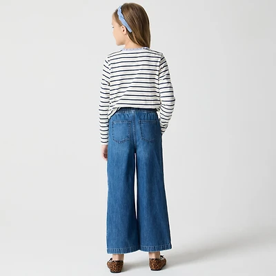 Girls' wide-leg drawstring jean