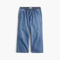 Girls' wide-leg drawstring jean