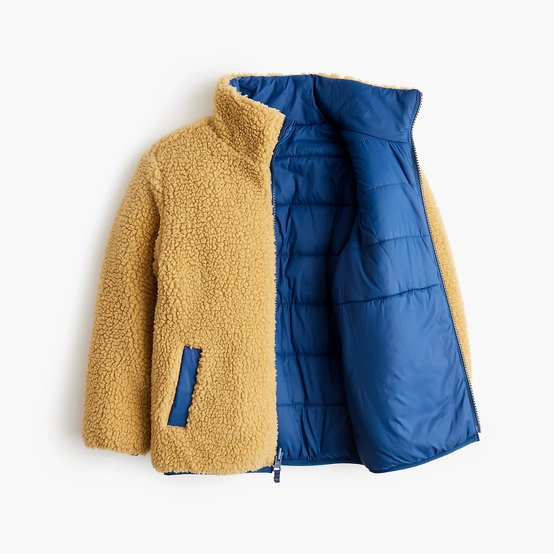 Kids' reversible sherpa puffer jacket