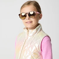 Girls' metallic quilted vest