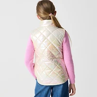 Girls' metallic quilted vest