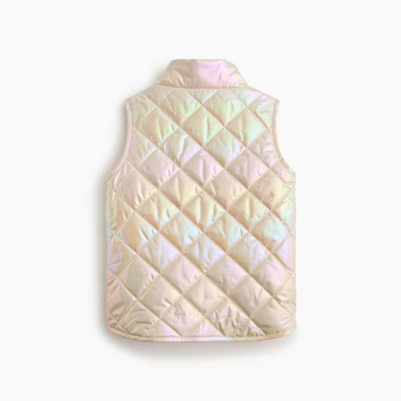 Girls' metallic quilted vest