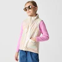 Girls' metallic quilted vest