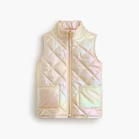 Girls' metallic quilted vest