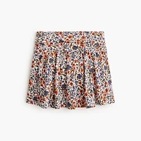Girls' floral crinkle knit skort