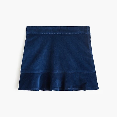 Girls' corduroy ruffle-hem skirt