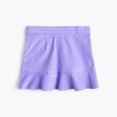 Girls' corduroy ruffle-hem skirt