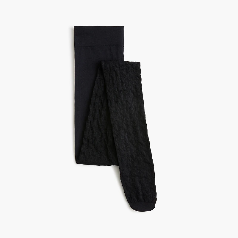 Diamond-pattern sheer tights