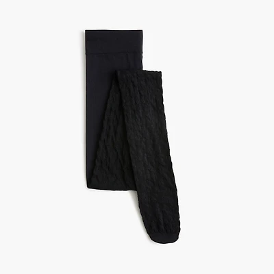 Diamond-pattern sheer tights