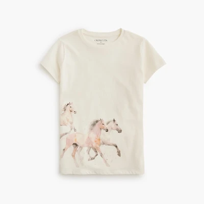 Girls' horses graphic tee