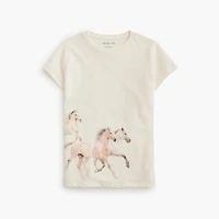 Girls' horses graphic tee