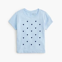 Girls' embroidered heart graphic tee