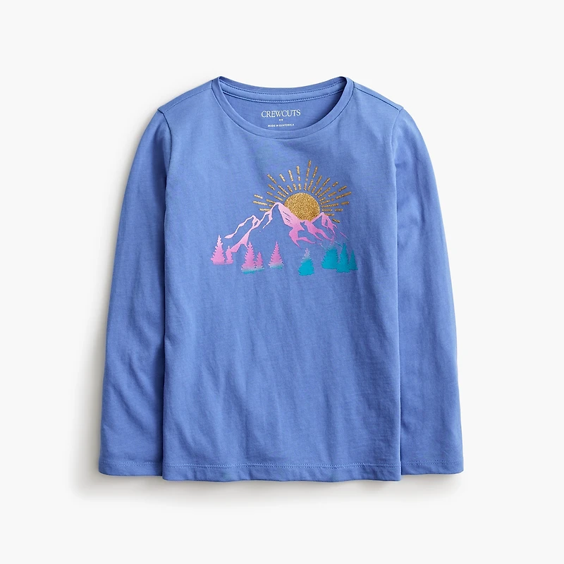 Girls' sunset mountain graphic tee