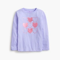 Girls' heart grid graphic tee