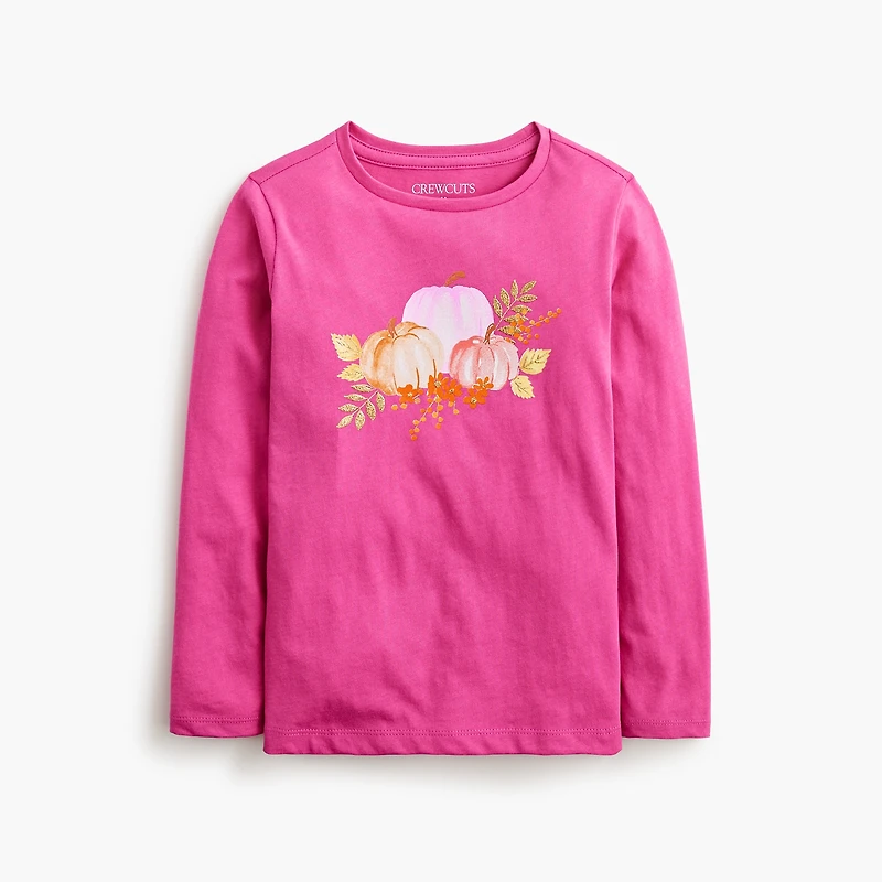 Girls' long-sleeve pumpkins graphic tee