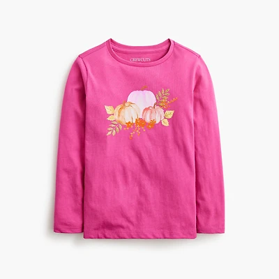 Girls' long-sleeve pumpkins graphic tee