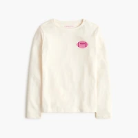 Girls' long-sleeve pink football graphic tee